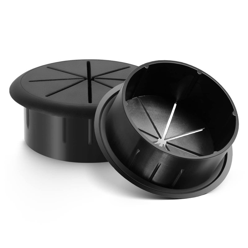 HYCC 2 Inch Desk Grommet Black, Desk Hole Cover for Cables, Flexible Cable Grommet - 5 Pack - Image 3